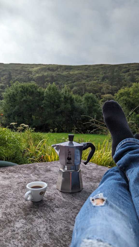 Moka pot outside